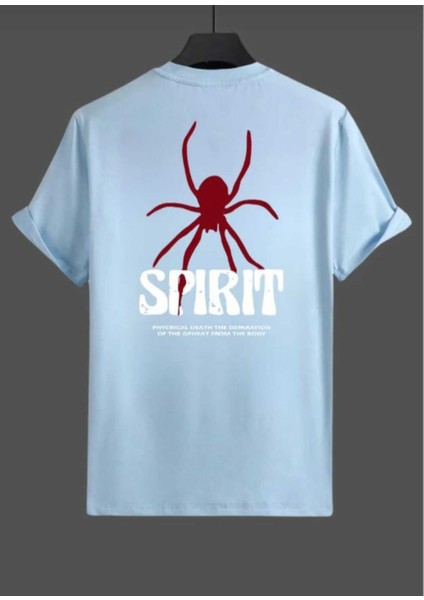 Malkoçbey Spirint Baskılı Oversize Unisex Basic T-Shirt