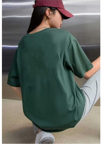 Sevimli Kedi Baskılı Oversize Basic O Yaka Unisex T-Shirt fiyatları