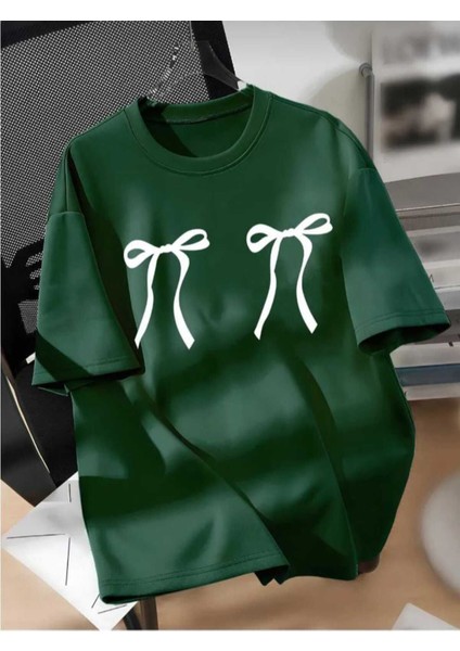 Malkoçbey Kurdela Baskılı Oversize Unisex Basic T-Shirt