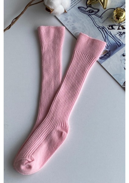 Kız Çocuk Fiyonk Detaylı Diz Altı Çorap / Pembe AR-0090.2 fiyatları