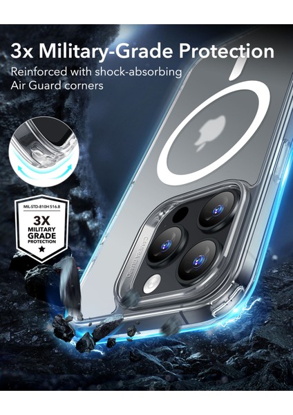 Apple iPhone 16 Pro Kılıf + Ekran Koruyucu Set Halolock Magsafe Classic Hybrid Silikon - Buzlu Şeffaf fiyatları