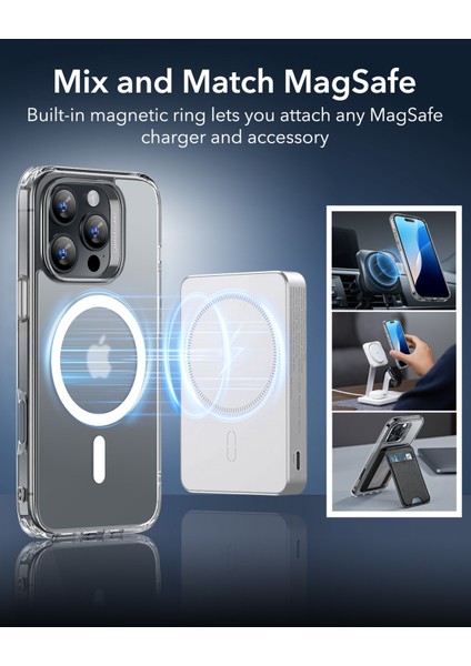 Apple iPhone 16 Pro Kılıf + Ekran Koruyucu Set Halolock Magsafe Classic Hybrid Silikon - Buzlu Şeffaf fırsatları