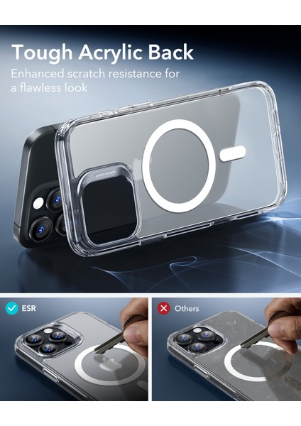 Apple iPhone 16 Pro Kılıf + Ekran Koruyucu Set Halolock Magsafe Classic Hybrid Silikon - Buzlu Şeffaf