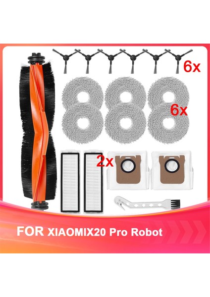X20 Max/pro Robot Süpürge Için Aksesuar Seti, Rulo Fırça, Yan Silme Bezleri, Filtreler, Toz Torbaları (Yurt Dışından)