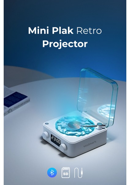 Bluetooth Retro Pikap Görünümlü Işıklı Müzik Çalar | Nostalji Plak Hoparlör Tf Kart Aux SUBWOOFER360