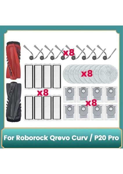 Qrevo Curv / P20 Pro Robot Süpürge Hepa Filtreler Paspas Bezi Toz Torbaları Aksesuarlar Yedek Parçalar (Yurt Dışından)