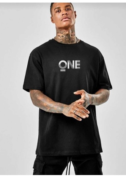 Malkoçbey One Baskılı Oversize Unisex Basic T-Shirt