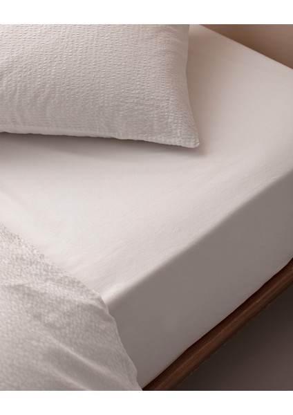 Linda Tek Kişilik Yıkamalı Gofre Nevresim Takımı - Beyaz indirimleri