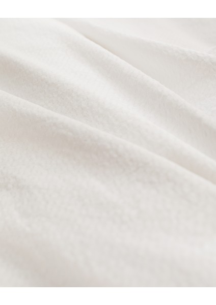 Linda Tek Kişilik Yıkamalı Gofre Nevresim Takımı - Beyaz