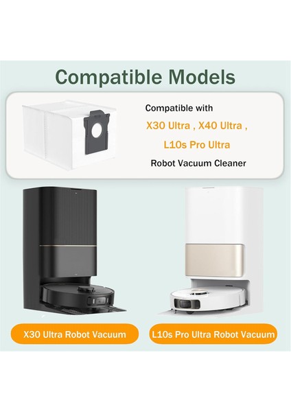 X30 Ultra / X40 L10S Pro Robot Süpürge Için 12'li Toz Torbası Paketi, 3 L Büyük Kapasite (Yurt Dışından) fiyatları