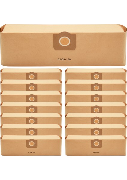 6.959-130.0 Filtre Torbaları Için 15 Adet Elektrikli Süpürge Torbası A2201 Wd3 Kağıt Islak ve Kuru Parçalar (Yurt Dışından)