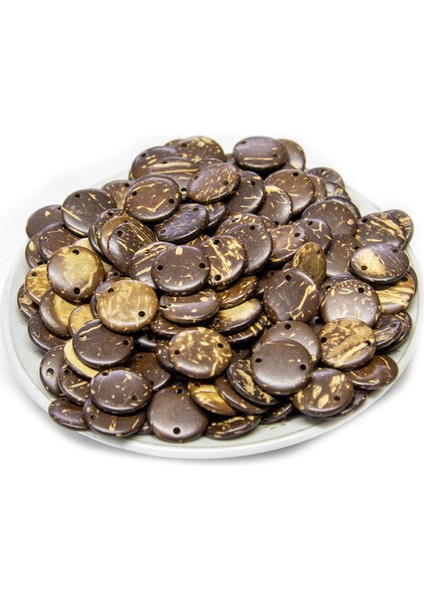 15 mm Çift Delikli Kokonat Ahşap Boncuk 50 gr (90 Adet) fiyatları