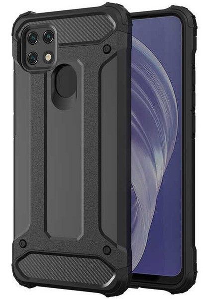 Oppo A15S Kılıf Kflg Crash Silikon Kapak-Siyah