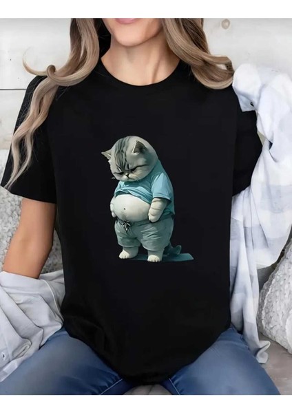 Malkoçbey Renkli Tüy Baskılı T-Shirt