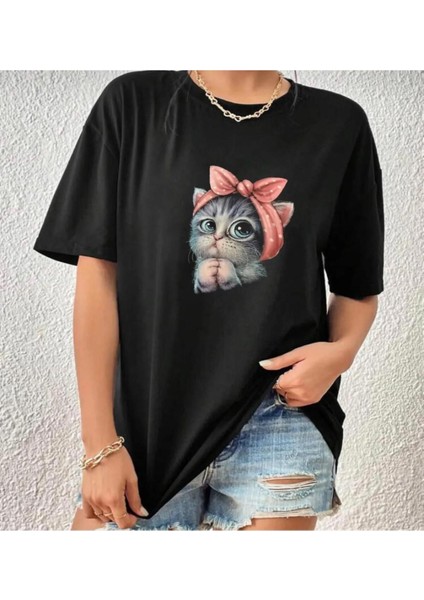 Malkoçbey Gazete Baskılı Oversize Unisex O Yaka Swaetşhirt