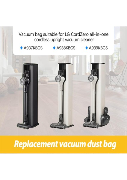 Cordzero Kablosuz Süpürge Için 12 Adet Vakumlu Toz Torbası A939KBGS A938KBGS A937KGMS A949KTMS Torbaları Değiştirin (Yurt Dışından) modelleri