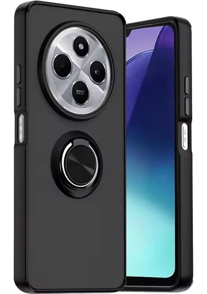 Xiaomi Redmi 14C 4g Uyumlu Kılıf Montreal Yüzüklü Mıknatıslı Kamera Korumalı Silikon Siyah