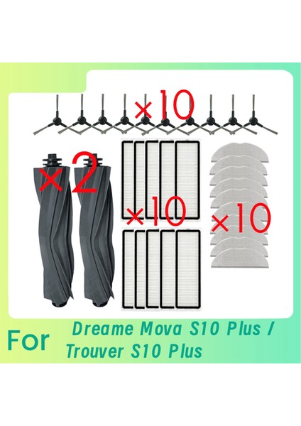 S10 Plus / Trouver Süpürme Robotu Temizleyici Parçaları Için 32 Adet Yedek Ana Yan Fırça Paspas Filtresi (Yurt Dışından)