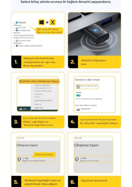 Bluetooth Adaptör 5.4 Süper Hızlı Ce Lisanslı Yüksek Performans Düşük Gecikme Son Nesil Teknoloji 5.4 Ultra Hızlı fırsatları
