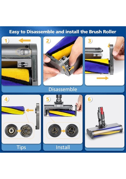 V7 V8 V10 V11 V15 Kablosuz Temizleyiciler Için Toz Algılama Işığına Sahip Vakum Ek Parçaları Sert Zemin Fırça Başlığı (Yurt Dışından)