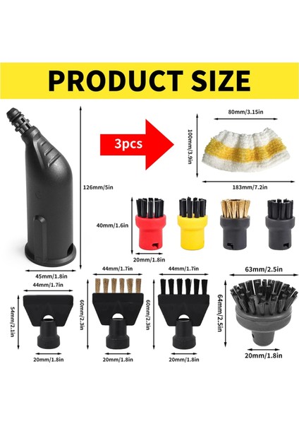 Buharlı Temizleyici Aksesuarları Easyfix Sc1 Sc2 Sc3 Sc4 Sc5 Yuvarlak Fırça Seti Yedek Parçaları (Yurt Dışından) modelleri