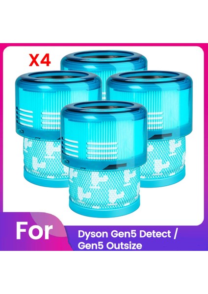 Gen5 Detect / Outsize Kablosuz Temizleyici Sonrası Filtre Için 4 Adet Vakum Filtresi Yedeği (Yurt Dışından)