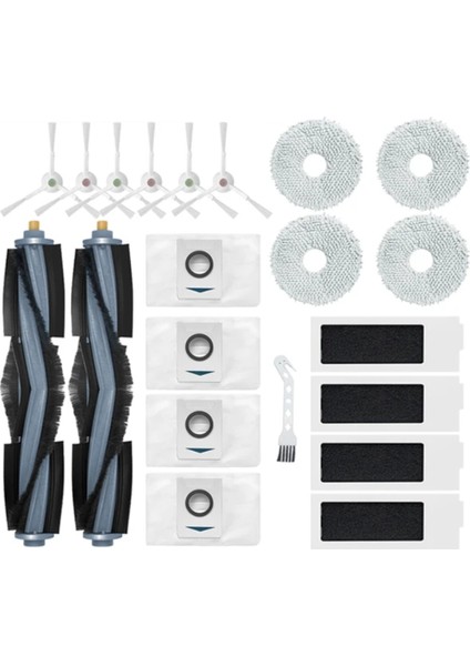 T20 / Max Pro Vakum Yedek Parçaları Için 21 Adet Ana Yan Fırça Paspas Bezi Filtre Toz Torbası (Yurt Dışından)