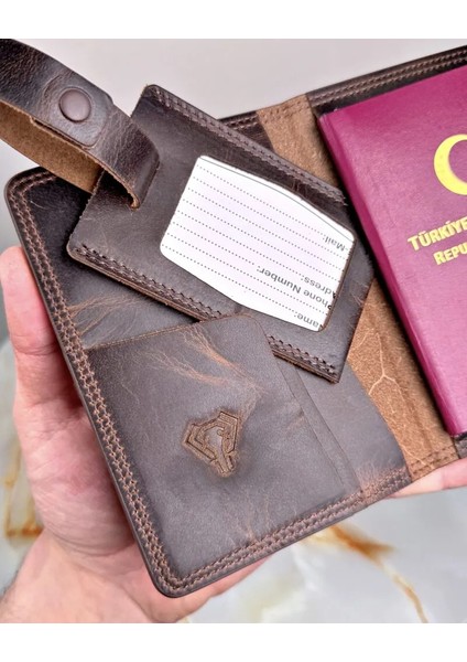 Hakiki Deri Pasaport Kılıfı Ve Valiz Etiketi 2038 fiyatları