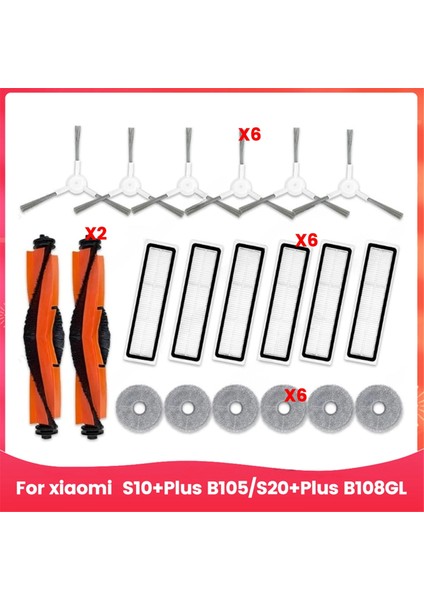 S10+PLUS B105/S20+PLUS B108GL Elektrikli Süpürge Ana Yan Fırça Hepa Filtreler Paspas Bezi Aksesuarlar (Yurt Dışından)