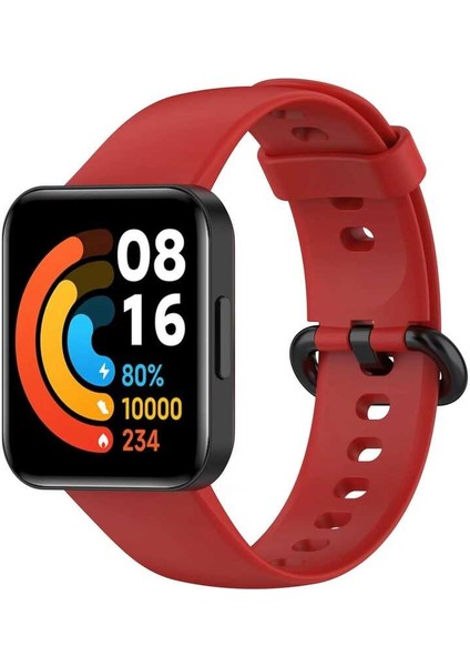 Xiaomi Redmi Watch 2 Lite Uyumlu Klasik Kordon Kflg - Kırmızı