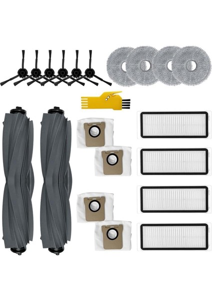 L20 Ultra Robot Süpürge Için Yedek Aksesuar Seti Ana Yan Fırça Hepa Filtre Paspas Bezi Toz Torbaları (Yurt Dışından)