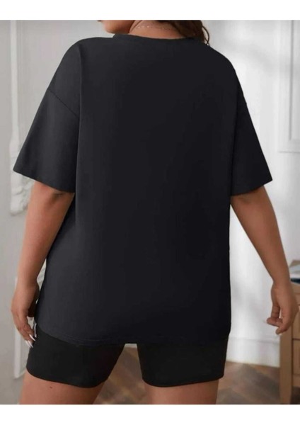 Malkoçbey Happınnes Baskılı Oversize Unisex Basic T-Shirt fiyatları