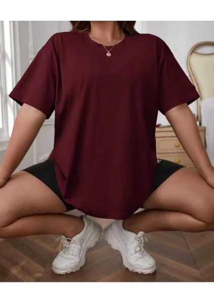 Malkoçbey Happınnes Baskılı Oversize Unisex Basic T-Shirt