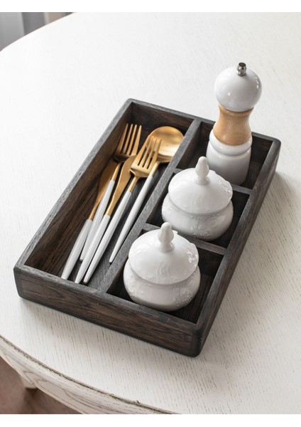 Ahşap Çok Amaçlı Saklama Kutusu, Mutfak ve Makyaj Düzeni İçin Organizer