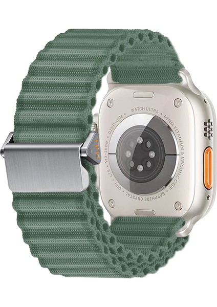 Watch 42MM Uyumlu Kflg KRD-123 Naylon Kumaş Hasır Örgülü Kordon-Yeşil