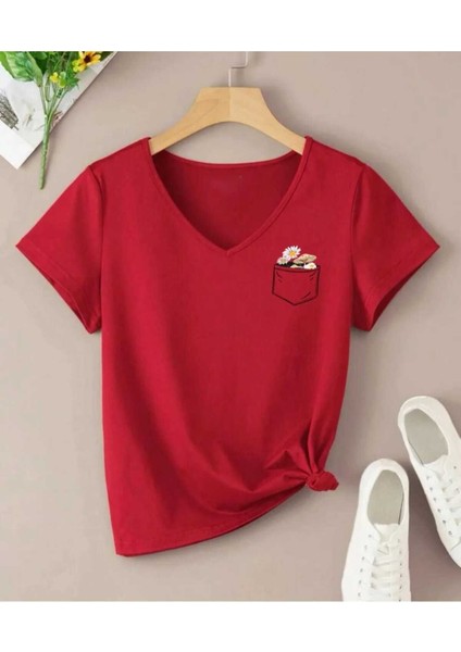 Malkoçbey Mavi Sırt Kelebek Baskılı Oversize Unisex Basic T-Shirt