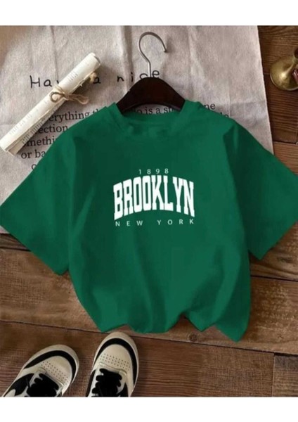 Malkoçbey Broklıyn Baskılı Oversize Unisex Basic O Yaka T-Shirt