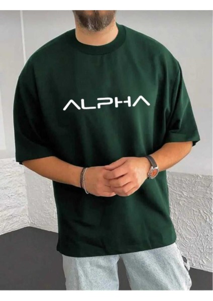 Malkoçbey Alpha Baskılı Oversize Basic T-Shirt
