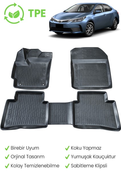Toyota Corolla 2019-2025 Arası Uyumlu 3D Havuzlu Paspas