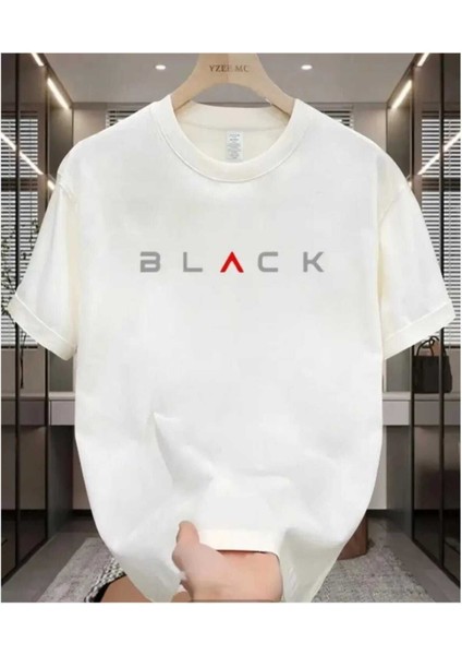 Maloçbey Modern Black Baskılı Oversize Unisex Basic O Yaka T-Shirt