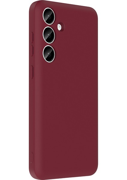 Galaxy S24 Fe Kılıf Kamera Korumalı Kartlık Hazneli Sah Vitra Kapak - Mürdüm indirimleri