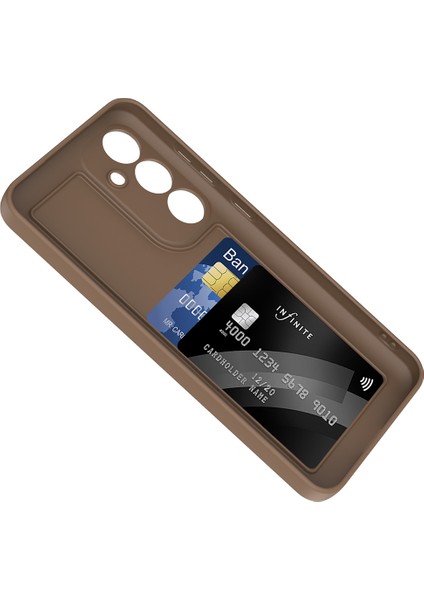 Galaxy S24 Fe Kılıf Kamera Korumalı Kartlık Hazneli Sah Vitra Kapak - Mürdüm