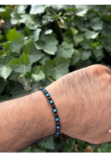 Varisit, Hematit Doğal Taş Bileklik, Tasarım Bileklik, Unisex, 4mm İpli Ayarlanabilir modelleri