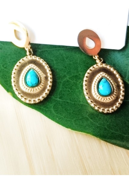 Gold Lüks Gösterişli Figürlü Küpe