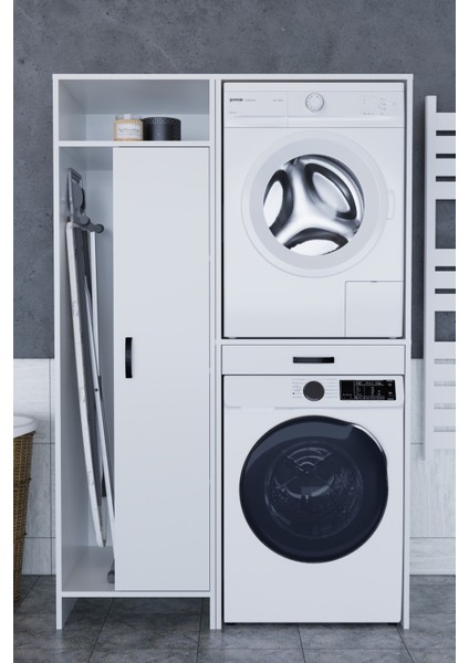 Lora Çamaşır Makinesi Dolabı Çok Amaçlı Dolap Beyaz fiyatları