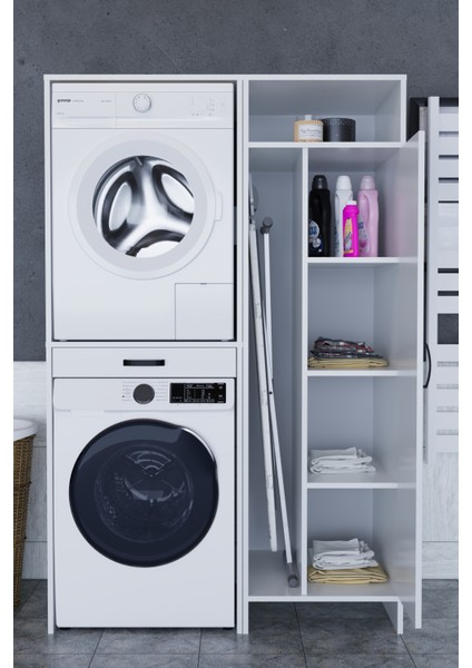 Lora Çamaşır Makinesi Dolabı Çok Amaçlı Dolap Beyaz modelleri