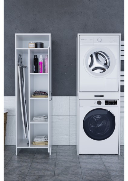 Lora Çamaşır Makinesi Dolabı Çok Amaçlı Dolap Beyaz fırsatları