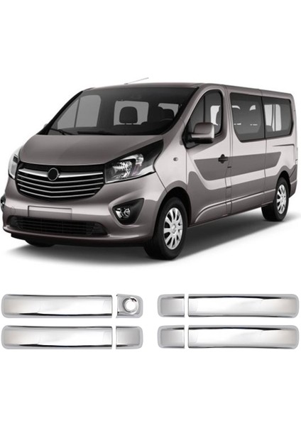 Opel Vivaro Uyumlu 2014-2019 Krom Kapı Kolu 4 Kapı Paslanmaz Çelik