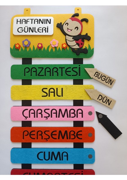 Keçe Mıknatıslı Haftanın Günleri Uğur Böceği Figürlü indirimleri