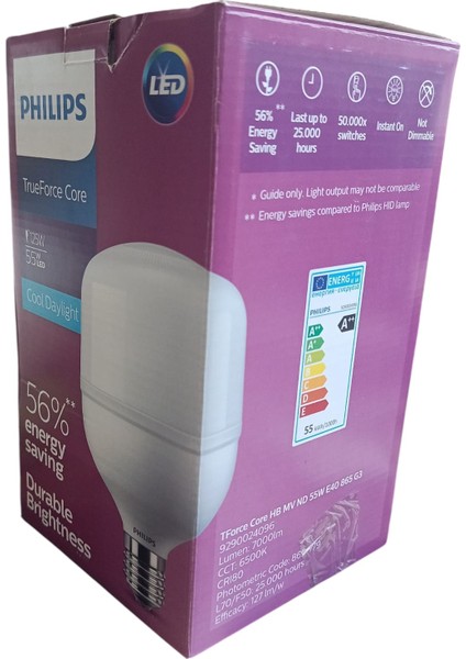 Phillips 55 W LED 7000 Lümen %56 Enerji Tasarrufu E40 A++ Beyaz LED Lamba fırsatları